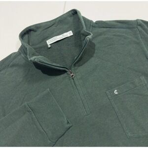 Criquet Mens 1/4 Zip Performance Pullover Stretch Modal Green Size XL Golf Sport